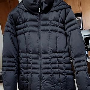 Calvin Klein Quilted Puffer Jacket Coat Down Winter Black Women's Size L